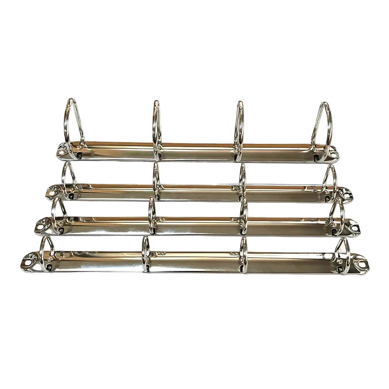 A4 Ringbuchmechanik aus Metall mit 4 D-Ringen – Silber